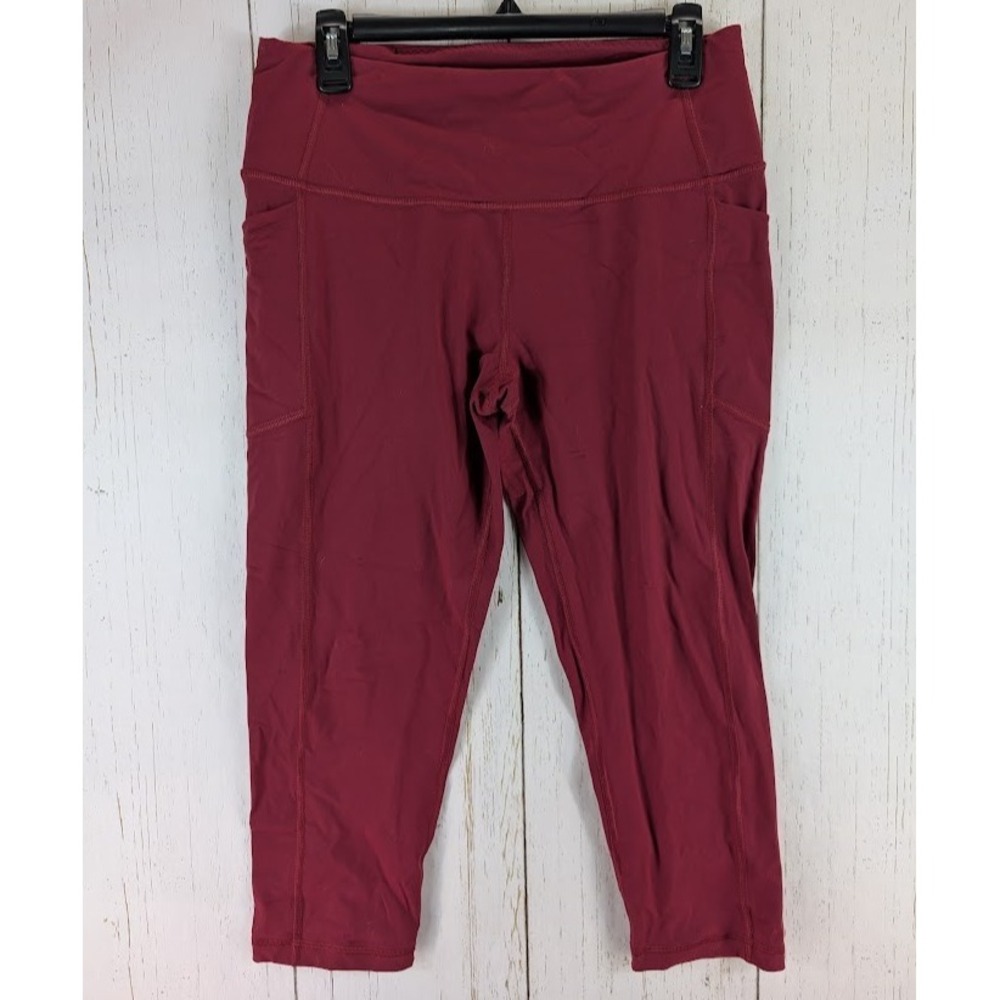 Victorias Secret Sport Size Large‎ Red Cropped Womens Actuve Gym Leggings